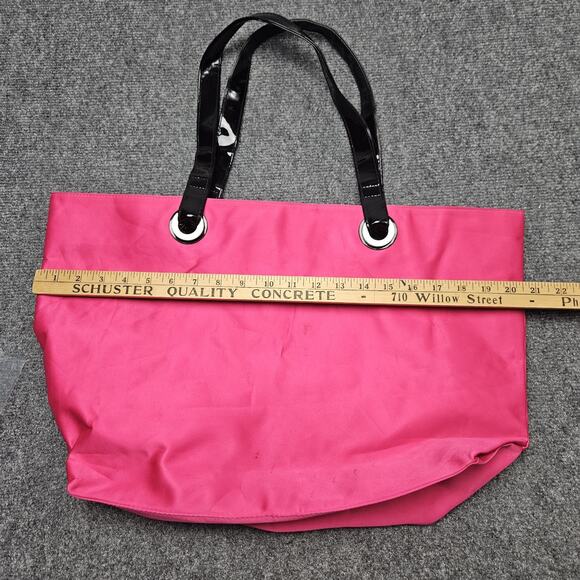 VTG Y2K Victorias Secret Tote Bag Pink Black Handles Beach Pool Carry 90s - Picture 10 of 12